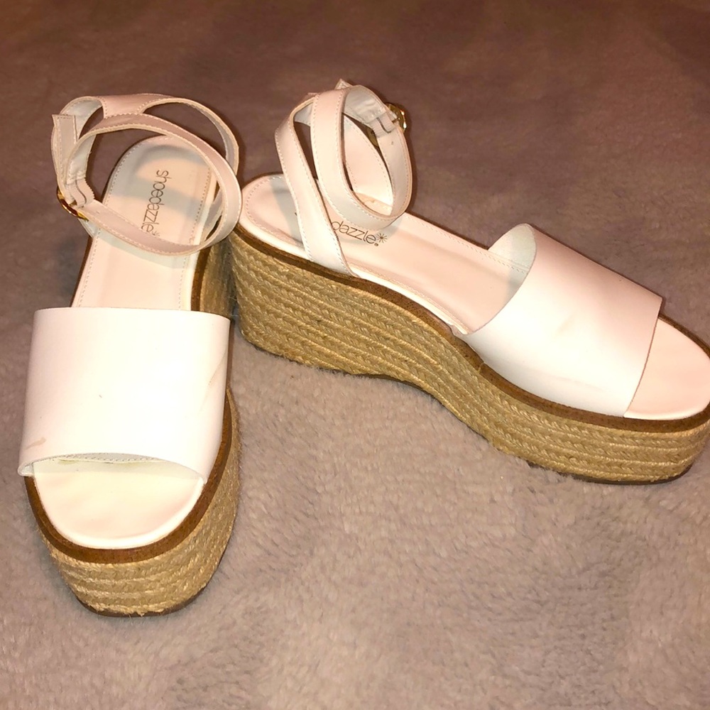 White platform sandals (worn once!)